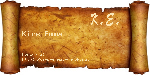 Kirs Emma névjegykártya