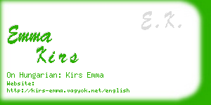 emma kirs business card